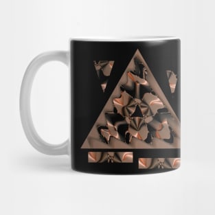 Beige Triangles Fractal Mug